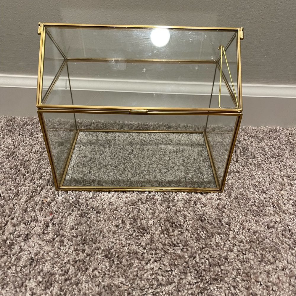 Gold glass card box